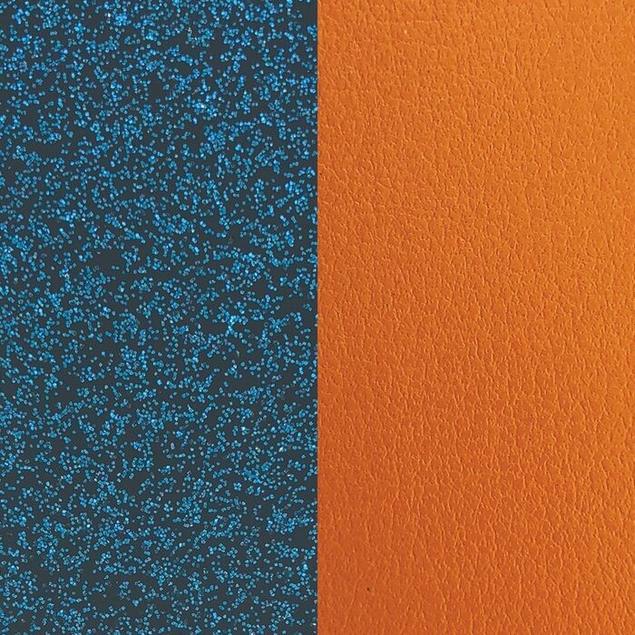Cuir pour manchette Les Georgettes glitter bleu / abricot, 40mm