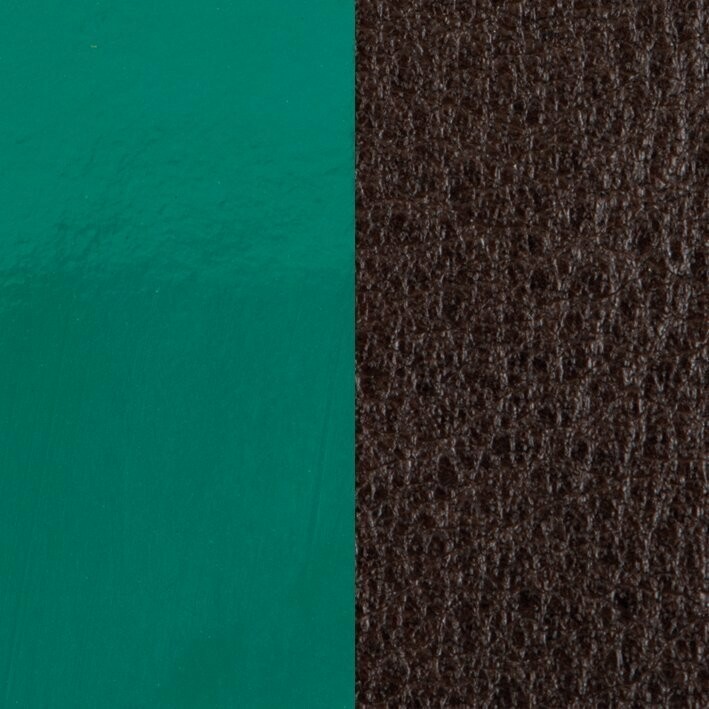 Cuir pour manchette Les Georgettes vert pin vernis / brun, 40mm
