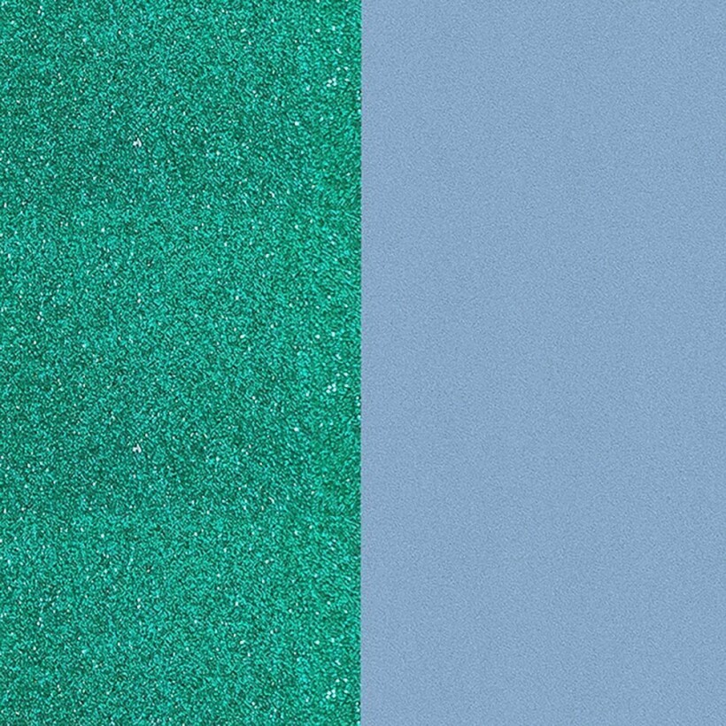 Cuir pour manchette Les Georgettes paillette turquoise / bleu ciel, 40mm