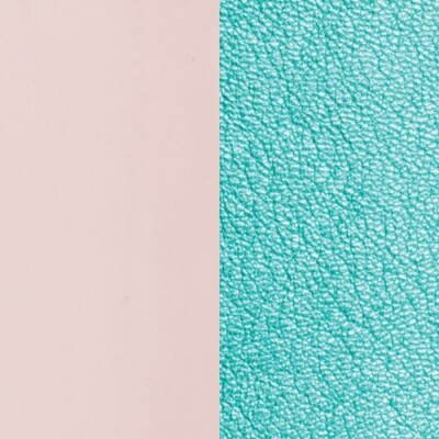 Cuir pour manchette Les Georgettes nude vernis / turquoise métallisé, 14mm