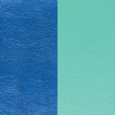 Cuir pour manchette Les Georgettes bleu sirène / vert d'eau, 14mm