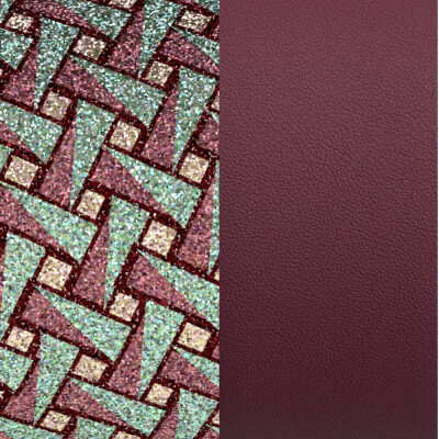 Cuir Motif pour manchette Les Georgettes patchwork / cerise, 14mm