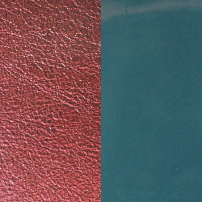  Cuir pour manchette Les Georgettes bleu jeans vernis / bordeaux métallisé, 25mm 