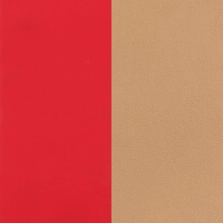 Cuir pour manchette Les Georgettes rouge soft / beige, 25mm