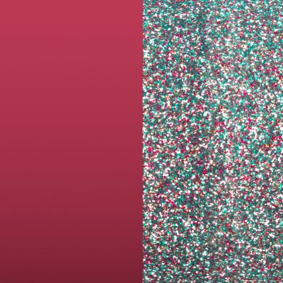 Cuir pour manchette Les Miss Georgettes Framboise / Paillettes Multicolores, 12mm