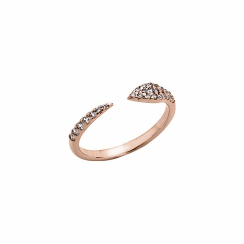 Bague small Les Georgettes Les Cumulables, finition dorée rose, oxydes de zirconium, taille 56