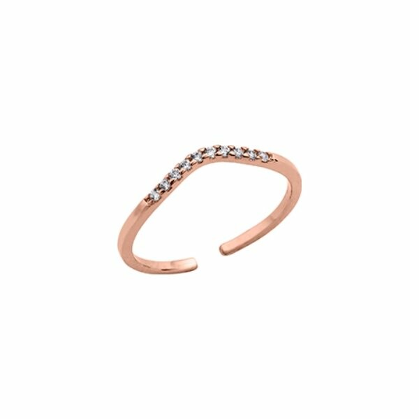 Bague small Les Georgettes Les Cumulables, finition dorée rose, oxydes de zirconium, taille 50