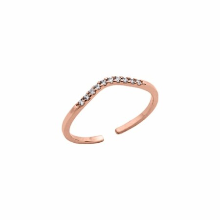 Bague small Les Georgettes Les Cumulables, finition dorée rose, oxydes de zirconium, taille 56