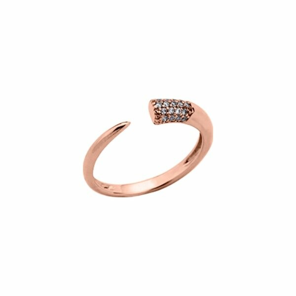 Bague small Les Georgettes Les Cumulables, finition dorée rose, oxydes de zirconium, taille 56