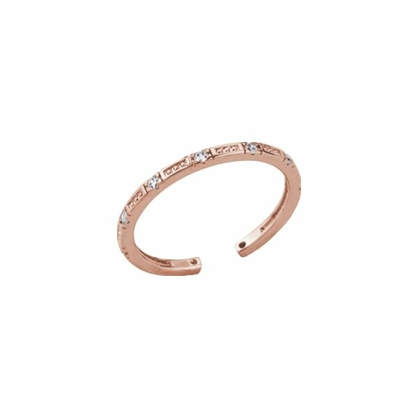 Bague small Les Georgettes Les Cumulables, finition dorée rose, oxydes de zirconium, taille 50