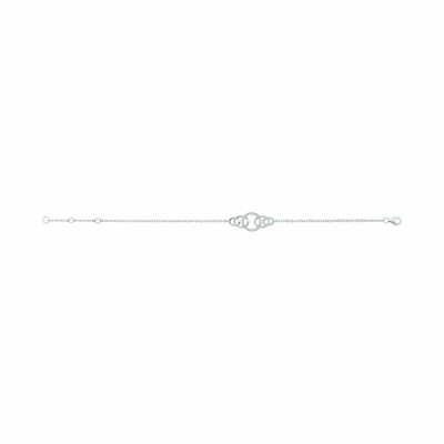 Bracelet souple mono-motif en argent et oxydes de zirconium