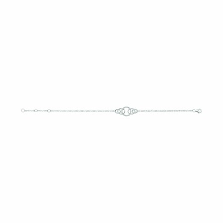 Bracelet souple mono-motif en argent et oxydes de zirconium