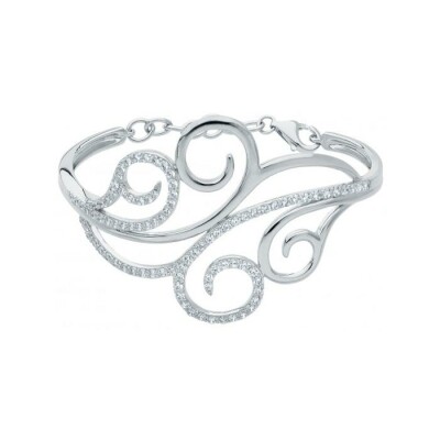 Bracelet jonc en argent et oxyde de zirconium