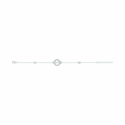 Bracelet souple mono-motif en argent et oxydes de zirconium