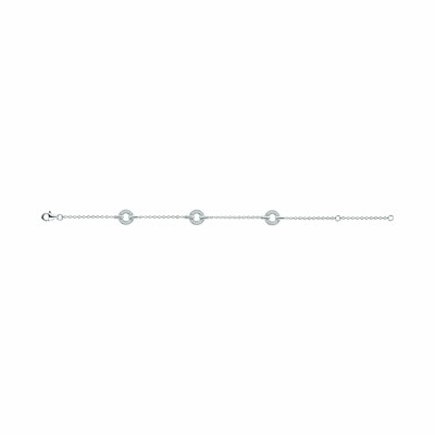 Bracelet souple multi-motifs en argent et oxydes de zirconium