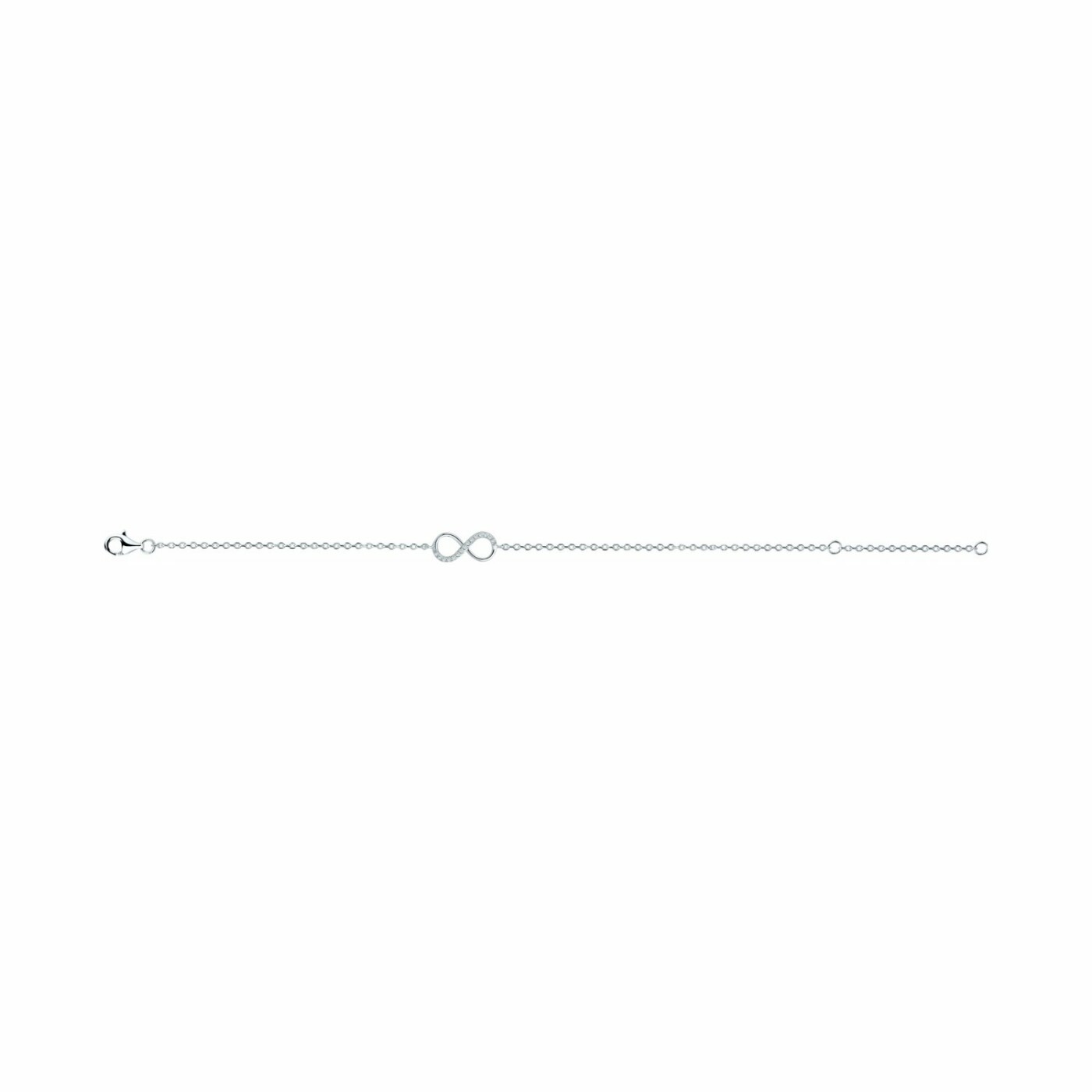 Bracelet souple mono-motif en argent et oxydes de zirconium