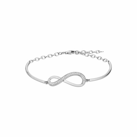 Bracelet semi-rigide en argent et oxydes de zirconium