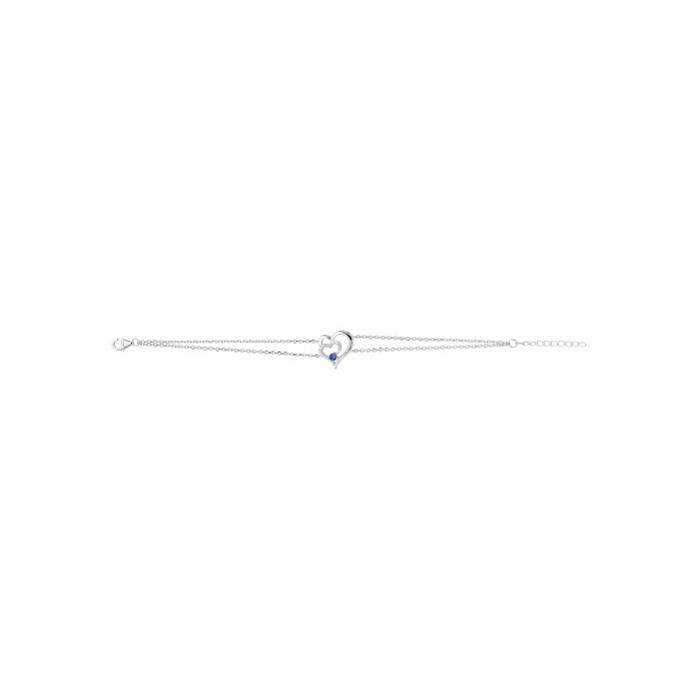 Bracelet en argent, spinelle bleue et oxyde de zirconium