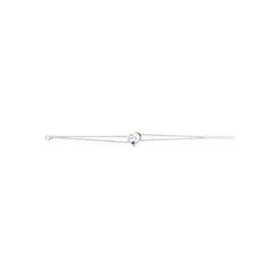 Bracelet en argent, spinelle bleue et oxyde de zirconium