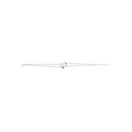 Bracelet en argent, spinelle bleue et oxyde de zirconium