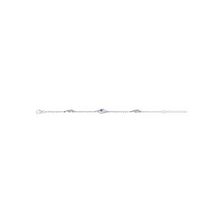 Bracelet en argent, spinelle bleue et oxyde de zirconium