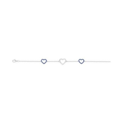 Bracelet en argent et spinelle synthétique bleue