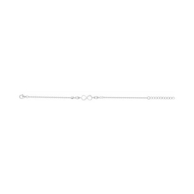 Bracelet en argent et oxyde de zirconium - 17+3cm