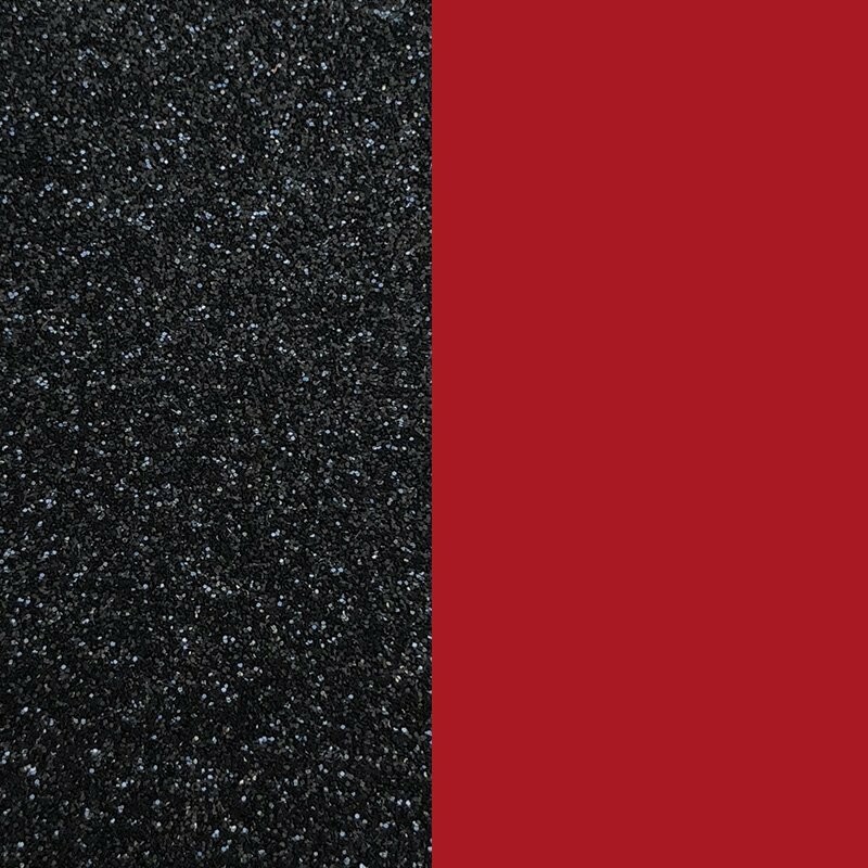 Vinyle pour bague Les Georgettes paillettes noires / rouge, 12mm