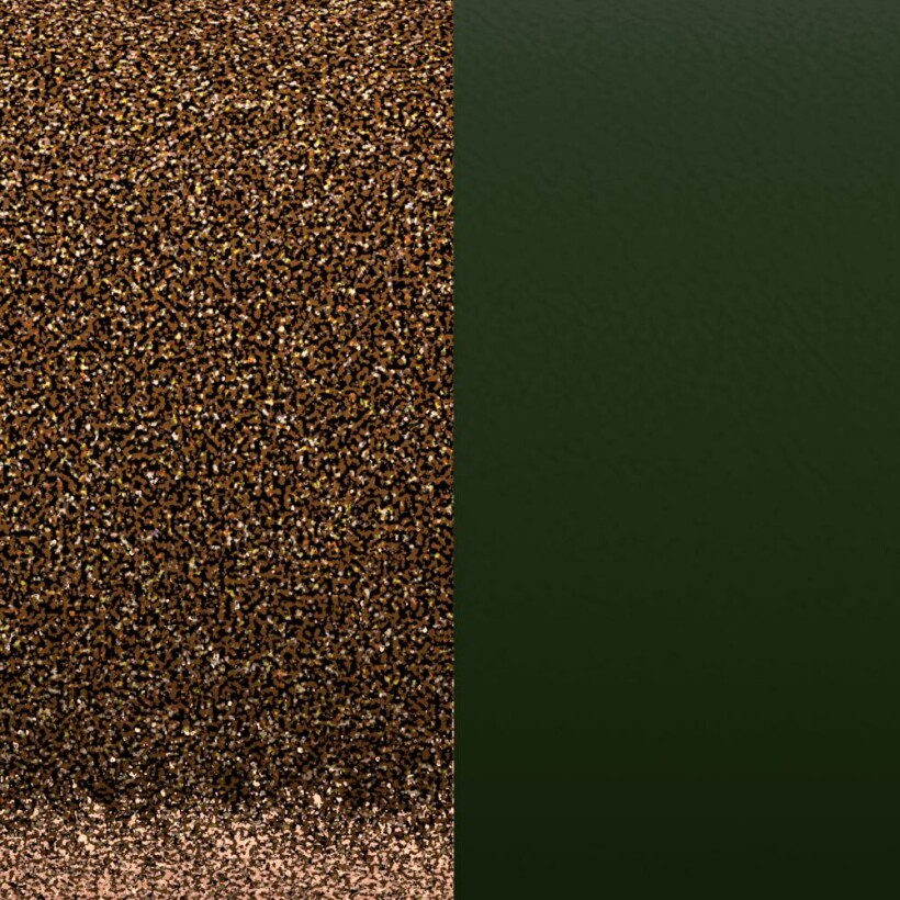 Simili pour bague large Les Georgettes bronze pailleté/vert de gris, 12mm