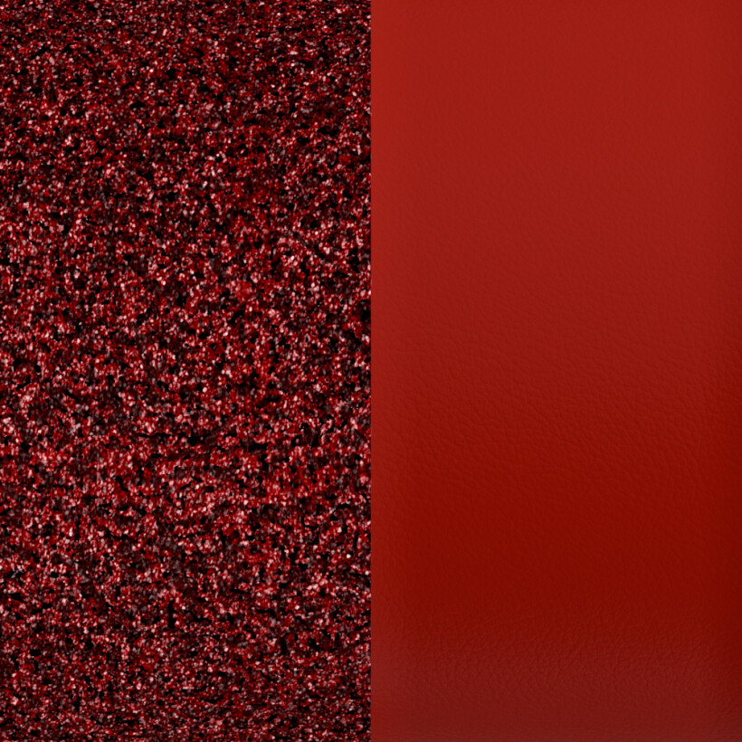 Simili cuir pour bague large Les Georgettes rouge pailleté/écarlate, 12mm