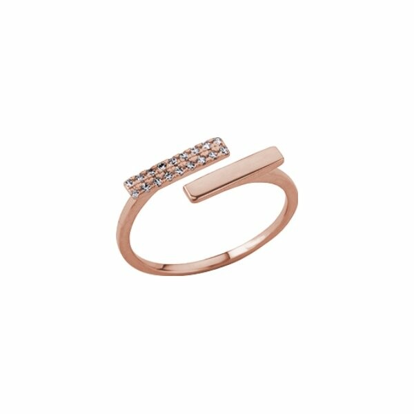 Bague small Les Georgettes Les Cumulables, finition dorée rose, oxydes de zirconium, taille 56