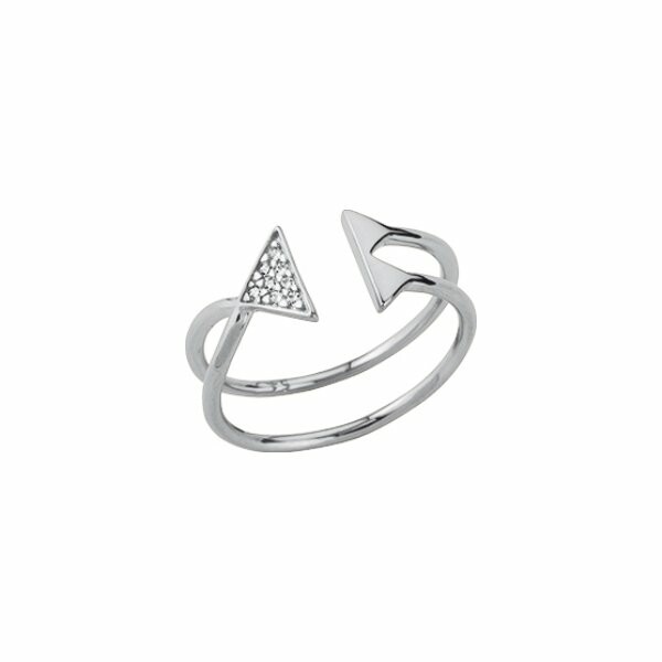 Bague small Les Georgettes Les Cumulables, finition argentée, oxydes de zirconium, taille 56