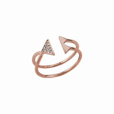 Bague small Les Georgettes Les Cumulables, finition dorée rose, oxydes de zirconium, taille 50