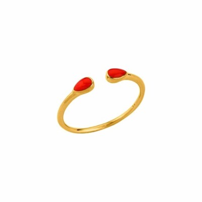 Bague small Les Georgettes Les Cumulables, finition dorée, laque, taille 56