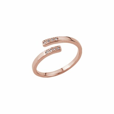 Bague small Les Georgettes Les Cumulables, finition dorée rose, oxydes de zirconium, taille 50