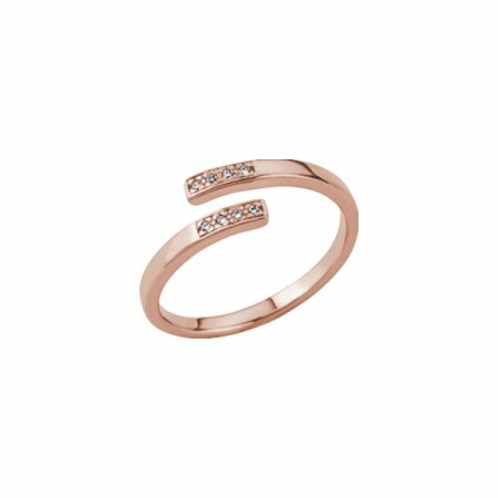 Bague small Les Georgettes Les Cumulables, finition dorée rose, oxydes de zirconium, taille 50