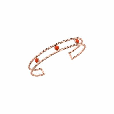 Bracelet rigide ouvert Les Georgettes Les Cumulables, finition dorée rose, laque