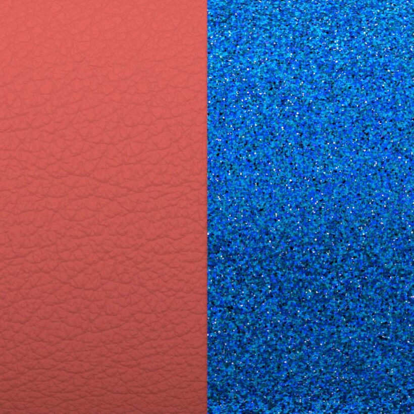 Cuir pour pendentif motif small Les Georgettes sepia/paillettes bleues, 16mm