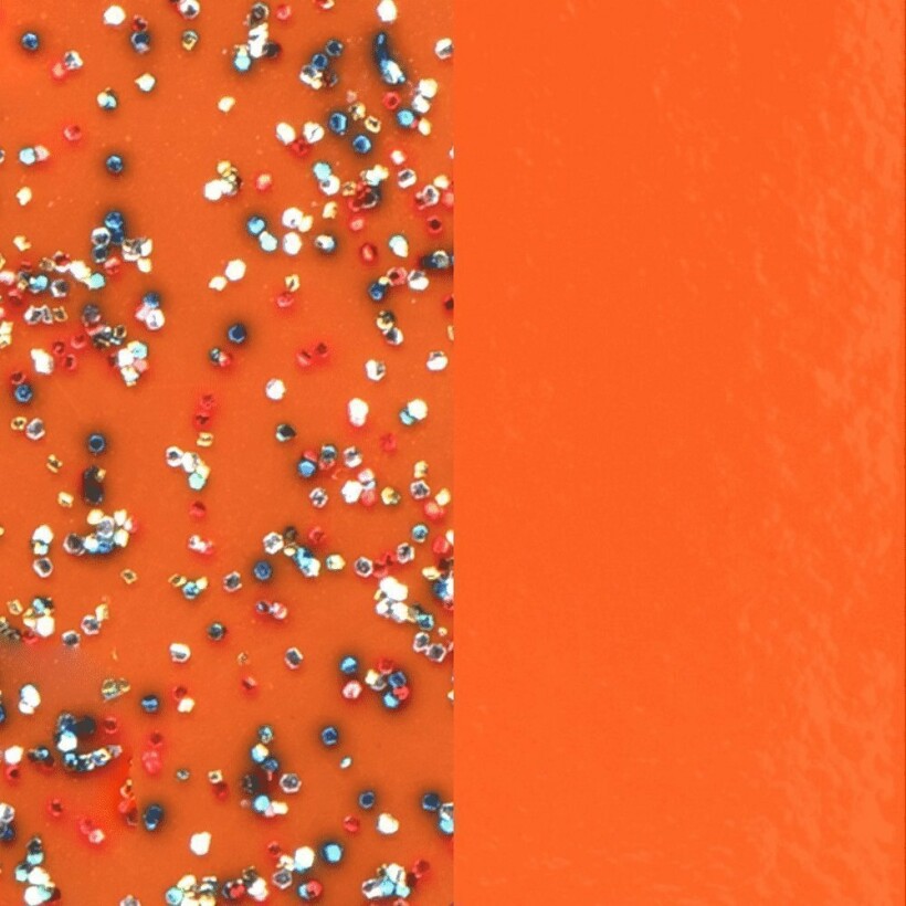 Vinyle pour boucles d'oreilles Les Georgettes Orange Pailleté / Orange Soft, 25mm