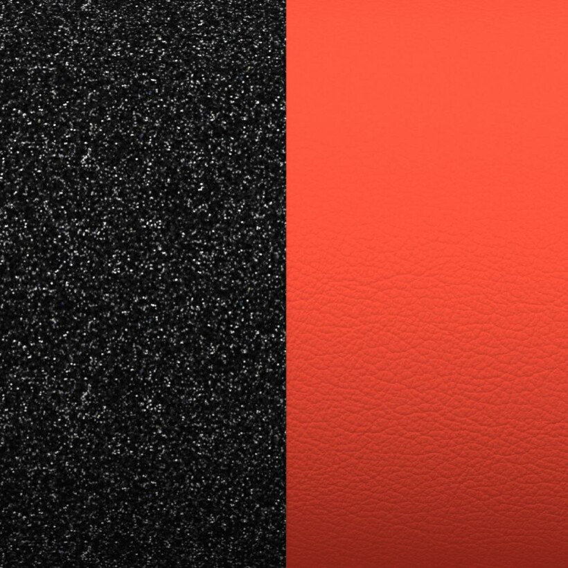 Cuir pour collier Les Georgettes paillettes noires / rouge, 25mm