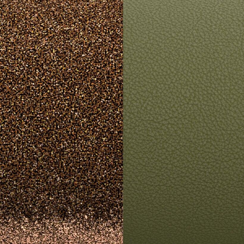 Cuir pour pendentif Les Georgettes bronze pailleté/vert de gris, rond 25mm