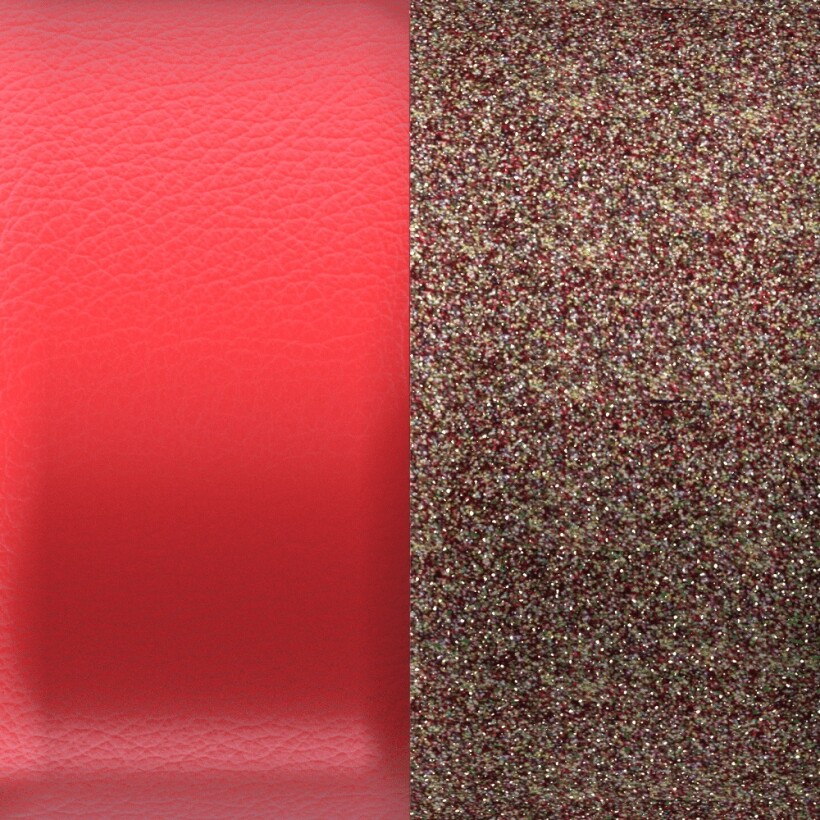 Cuir pour pendentif motif medium Les Georgettes rouge irise/hypnotique, diamètre 25mm