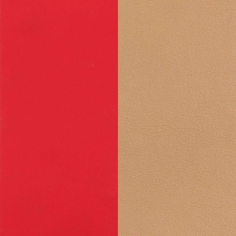 Cuir pour pendentif Les Georgettes rouge soft / beige, 25x10mm