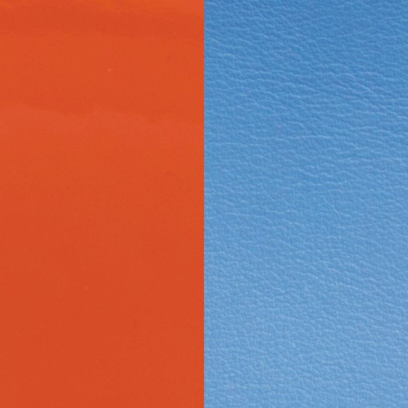 Cuir pour pendentif Les Georgettes orange vernis / bleuet, 60mm