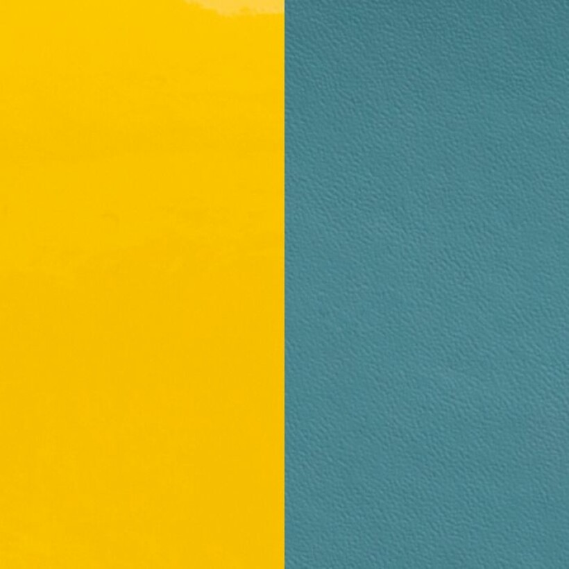Cuir pour pendentif Les Georgettes jaune vernis / bleu basalte, 60mm