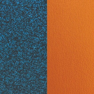 Cuir pour pendentif Les Georgettes glitter bleu / abricot, 60mm