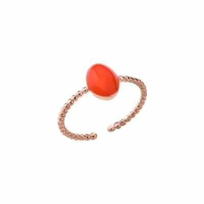 Bague small Les Georgettes Les Cumulables, finition dorée rose, laque, taille 50