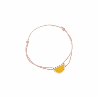 Bracelet cordon Les Georgettes Les Cumulables, finition dorée rose, laque