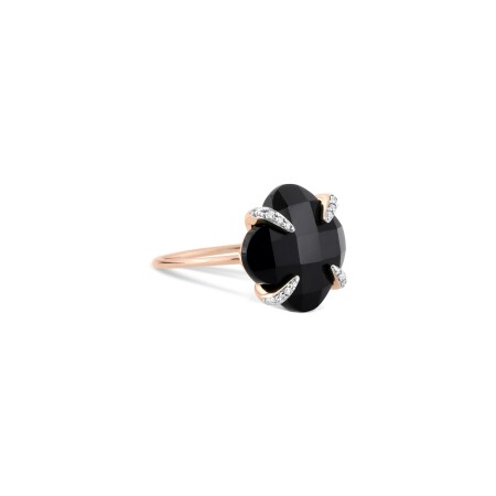 Bague Morganne Bello Victoria en or rose, onyx et diamants