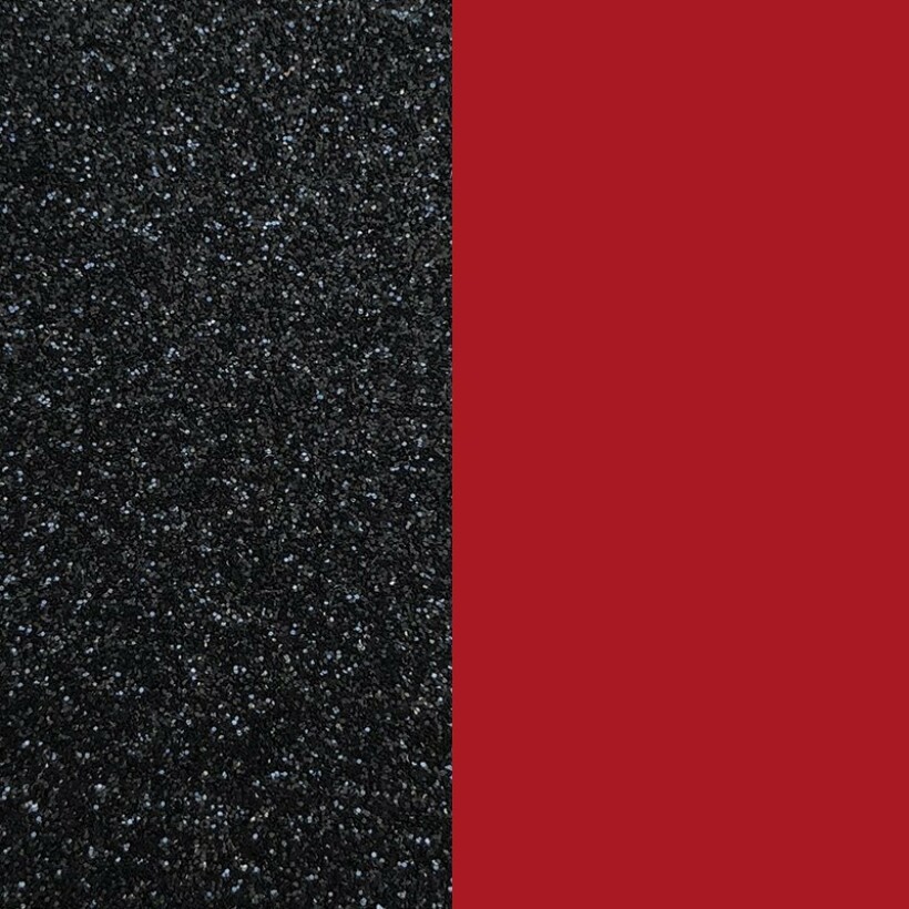 Vinyle pour boucles d'oreilles Les Georgettes paillettes noires / rouge, 30mm